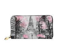 Bourse Pochette Amoureux De La Tour Eiffel À Paris Cuir Portefeuille Vintage Femme Pouch Bourse avec Compartiment À Monnaie Coin Purse Wallet pour Femme, Amoureux, Mère