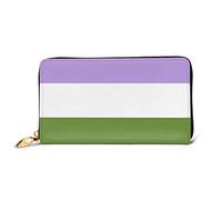Bourse Pochette Drapeau De La Fierté Bisexuelle Américaine1 Cuir Portefeuille Original Retro Femme Pouch Bourse Longue Porte-Feuille en Cuire pour Enfant, Prof, Mère
