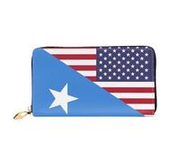 Bourse Pochette Drapeau De L'Amitié Entre L'Amérique Et La Somalie Porte-Monnaie avec Compartiment À Monnaie Porte-Feuille en Cuire Mignonne Femme Pouch Bourse pour Homme, Fille, Amoureux