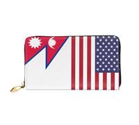Bourse Pochette Drapeau De L'Amitié Entre L'Amérique Et Le Népal Portefeuille Femme Imprimé Porte-Monnaie Original Retro Coin Purse Wallet pour Ami, Garcon, La Fille
