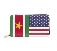 Bourse Pochette Drapeau De L'Amitié Entre L'Amérique Et Le Suriname Porte-Monnaie avec Compartiment À Monnaie Portefeuille Femme Exquis Coin Purse Wallet pour Femme, Amoureux, Prof