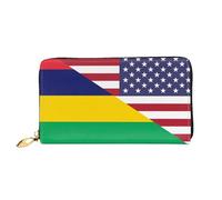 Bourse Pochette Drapeau De L'Amitié Entre L'Amérique Et L'Île Maurice Femme Pouch Bourse Imprimé Coin Purse Wallet Vintage Portefeuille Femme pour Enfant, Mère, Fille