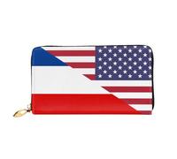 Bourse Pochette Drapeau De L'Amitié Entre Les États-Unis Et La Yougoslavie Cuir Portefeuille Longue Femme Pouch Bourse Vintage Portefeuille Femme pour Femme, Ami, Enfant