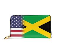 Bourse Pochette Drapeaux des États-Unis Et des Îles Malouines Porte-Feuille en Cuire De Nombreux Emplacements pour Cartes Porte-Monnaie Fermeture Éclair Portefeuille Femme