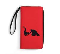 Bourse Pochette Judo Japonais Cuir Portefeuille Fermeture Éclair Coin Purse Wallet Vintage Femme Pouch Bourse pour Ami, La Fille, Femme