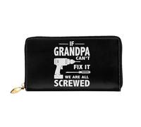 Bourse Pochette Si Grand-Père Ne Peut Pas Le Réparer, Nous Sommes Tous Foutus Porte-Feuille en Cuire avec Compartiment À Monnaie Porte-Monnaie Mignonne Coin Purse Wallet pour Garcon, Fille, Ami