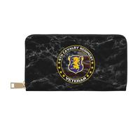 Bourse Pochette Vétéran du 6E Régiment De Cavalerie Cuir Portefeuille Exquis Porte-Feuille en Cuire Élégant Porte Monnaie Femme pour Enfant, La Fille, Ami