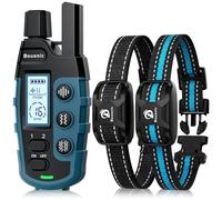 Bousnic Collier de Dressage pour Chien de 3000m avec Télécommande pour Chiens de 3 à 55 Kg Rechargeable Collier électronique étanche avec bip(1-8), Vibration(1-16), Double Vibration (1-16)