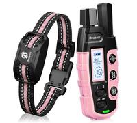 Bousnic Collier de Dressage pour Chien de 3000m avec Télécommande pour Chiens de 3 à 55 Kg Rechargeable Collier électronique étanche avec bip(1-8), Vibration(1-16), Double Vibration (1-16)