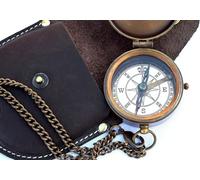 Boussole à graver, boussole de poche en laiton avec étui de transport en cuir, cadeau de camping, aigle, boussole pirates