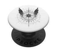 Boussole Ailée Œil Mystique Occultisme Sombre PopSockets PopGrip Adhésif