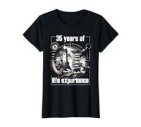 Boussole Ancre Phare 35e Anniversaire Idée Cadeau T-Shirt Graphique avec Valeur, Femme, Noir, S