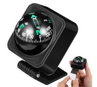 Boussole Automobile à Bille Noire pour Voiture et Bateau | Guidage Fiable, Installation Facile, ABS Acrylique, Usage Routier et Activités Extérieures, Style Moderne
