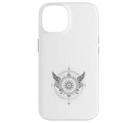 Boussole Céleste Ailes d'ange Vintage Zodiaque Coque pour iPhone 14