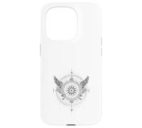 Boussole Céleste Ailes d'ange Vintage Zodiaque Coque pour iPhone 15 Pro