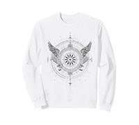Boussole Céleste Ailes d'ange Vintage Zodiaque Sweatshirt