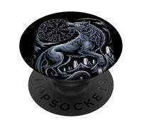Boussole Celtique Fenrir Vintage - Loup Nordique Viking Vegvisir PopSockets PopGrip Adhésif