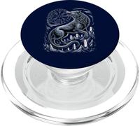 Boussole Celtique rétro Fenrir - Loup Nordique Viking Vegvisir PopSockets PopGrip pour MagSafe