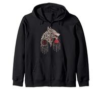 Boussole Celtique Vintage - Loup Valknut Nordique Viking Vegvisir Sweat à Capuche