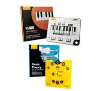 Boussole d'accords de piano + roue de décodeur Cercle des Quintes et livre de théorie musicale - Apprendre les accords, les clés et les progressions - Ensemble de théorie musicale pour joueurs de
