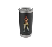 Boussole d'architecture vintage Croquis de construction Gobelet isotherme en acier inoxydable double paroi
