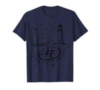 Boussole de bateau à voile - Phare maritime - Idée cadeau T-Shirt