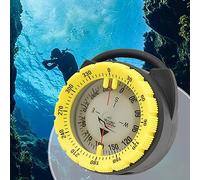 Boussole de plongée magnétique puissante de 50 m, boussole de plongée, tube de serrage sous l'eau LuminousCompass avec aiguille latérale porte-clip pour fenêtre latérale, jaune