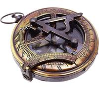 Boussole de poche nautique magnétique avec cadran solaire en laiton pour randonnée maritime