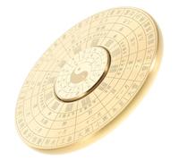 Boussole de Poche Rotative Miniature en Cuivre Style Vintage | Motif Taiji Bagua, Format Compact Portable, Objet Décoratif Doré, de Divertissement Ancien