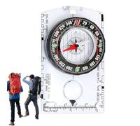 Boussole de randonnée, outil de navigation de survie, 10,4 x 6,1 x 1,4 cm, accessoire de course d'orientation multifonctionnel, guide portable précis, taille compacte pour les voyages, le trekking