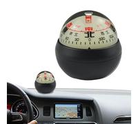 Boussole de tableau de bord à double cadrans avec design lumineux, 4,6 x 3,8 cm, support de tableau de bord de voiture et bateau, idéal pour les véhicules et l'extérieur, aimant ABS