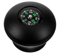 Boussole de Tête de Randonnée pour Bâton, Poignée Ronde Noire | Alliage D'aluminium, Design Boule Ergonomique, Compas Intégré, pour Trekking, Alpinisme, Paquet à Dos