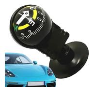 Boussole de voiture | Boule guide de navigation 3,4 x 5 cm | Boussole ABS Ball | Outils de survie haute précision réglable à ventouse guide pour bateau, bateau (noir)