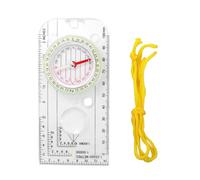 Boussole échelle de carte Règle Loupe Outil de navigation Équipement extérieur Loupe en verre pour randonnée camping avec lanière Outil d'exploration géographique