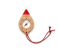 Kikkerland Boussole en bois pour enfant avec attache Beige G