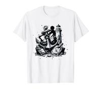 Boussole en Forme de Phare Maritime T-Shirt Graphique avec Valeur, Homme, Blanc, M