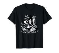 Boussole en Forme de Phare Maritime T-Shirt Graphique avec Valeur, Homme, Noir, L