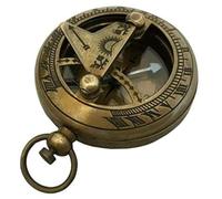 Boussole en laiton finition antique 5,1 cm cadran solaire boussole nautique ancien style vintage de poche cadeau laiton cadran rond boussole petit cadran soleil boussole, marron antique, 5 cm