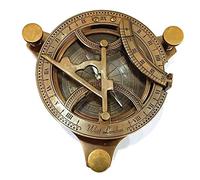 Boussole entièrement fonctionnelle en laiton antique, cadran solaire, boussole nautique, maritime, vintage antique