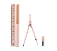 Boussole géométrique 3 en 1 avec règle droite avec ensemble de crayons multifonction Boussole à dessin mathématiques Géométrie Papeterie Outil multifonction Boussole à dessin