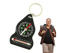 Boussole Keyring - Outil pour camping, sac à dos, navigation - Gadget portable - Crochet à clip - Traceur de chaîne - Guide de suspension pour remorque, lecteur de breloques, unité de recherche Kn