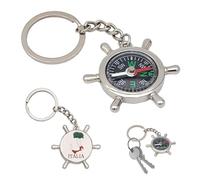 Boussole magnétique pour survie, camping - Compasso gouvernail bateau de poche avec anneau porte clés drapeau national italien italien, accessoire homme et femme, idée cadeau