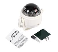 Boussole Multifonction Réglable Compas de Navigation Voyage Support Tableau de Bord pour Voiture Mer Marin Bateaux (Couleur : Blanc)