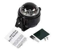 Boussole Multifonction Réglable Compas de Navigation Voyage Support Tableau de Bord pour Voiture Mer Marin Bateaux (Couleur : Noir)