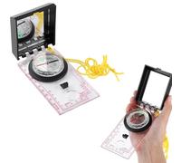 Boussole multifonctionnelle avec Miroir et règle de cartographie, kit Survie d'urgence, Boussole avec lanière en Forme de loupe pour Le Camping, la randonnée, l'alpinisme