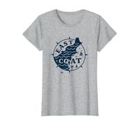 Boussole Nautique East Coast pour Les Amateurs de Plage T-Shirt, Femme, Gris Chiné, XL