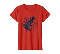 Boussole Nautique East Coast pour Les Amateurs de Plage T-Shirt, Femme, Rouge, XL