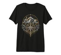 Boussole Nordstern Monde Montagne Art Design T-Shirt Haut de Gamme