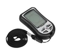 Boussole Numérique Portable Altimètre et Baromètre Noir | ABS Plastique Technique, pour Randonnée et Camping, Fixation Lanière ou Bretelles, Activités Extérieures