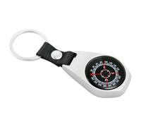 Boussole porte-clés portable, navigateur transparent, jauge de 9,6 x 3,2 cm avec visage haute visibilité, équipement de survie, matériel en métal robuste avec boucle de suspension, outil d'aventure